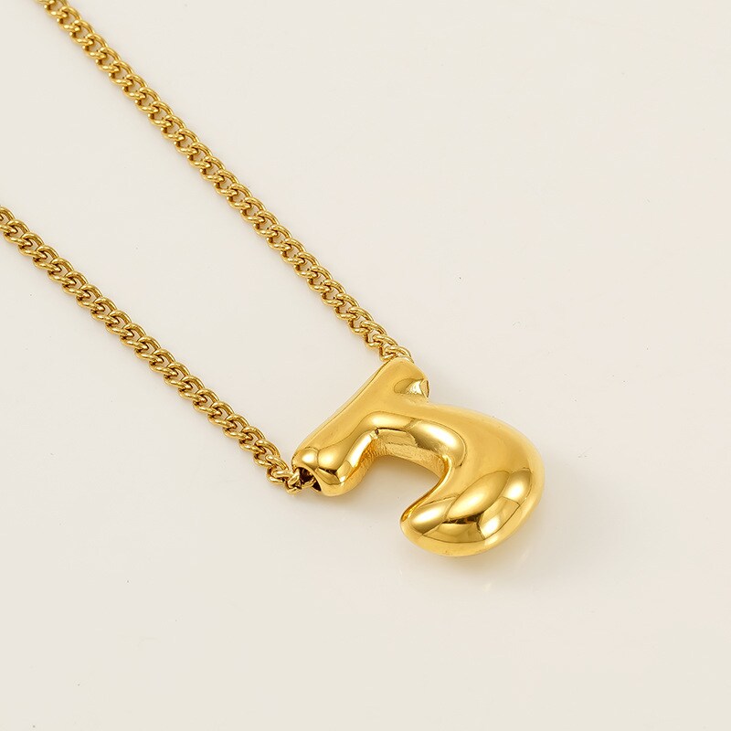 Gold color / 1 Piece Simple Series Daily Letter J Titanium Steel 18K Gold Plated Unisex Pendant Necklaces Picture10